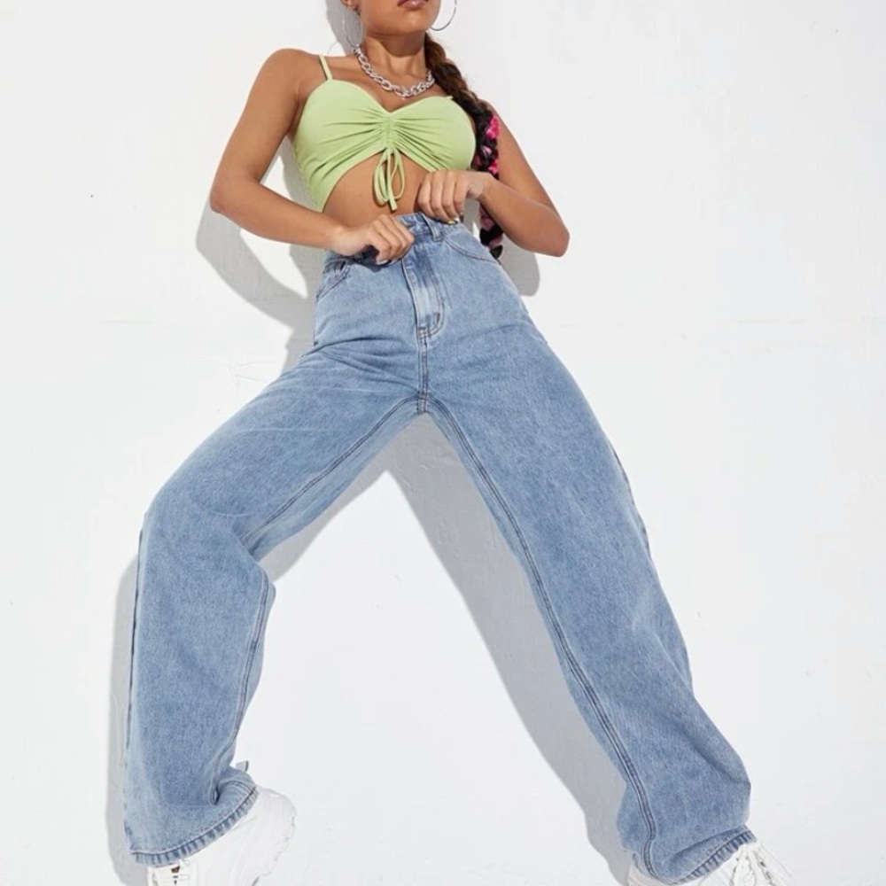 High waist wide leg pants